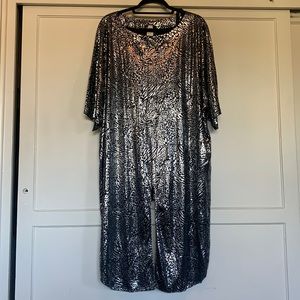 Vintage NWT Silver shiny animal print tuxedo style
